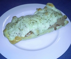 Überbackenes Thunfischbaguette