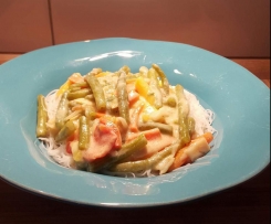 Kokos Cashew Gemüse mit Asia Reisnudeln, vegan & glutenfrei