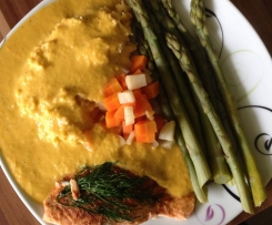 Lachs an SpargelGemüse (all in one)