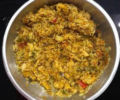 Nasi Goreng mit Geflügelfleisch oder vegetarisch