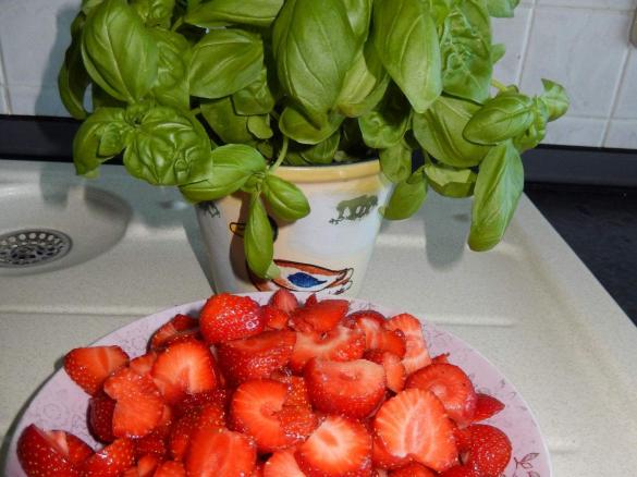 Erdbeermarmelade mit Basilikum