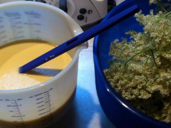 Holunderblüten im Backteig