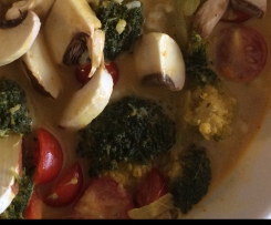 Tom Yam Gung vegetarische Suppe sehr scharf