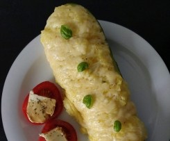 Gefüllte Zucchini (Kartoffelbreifüllung)