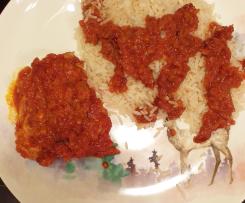 Schnitzel sauersüß mit Reis