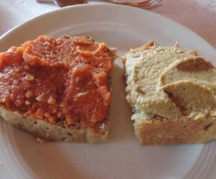Rote-Linsen- und Auberginenaufstrich, Vegan