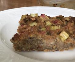 Veganer Bananen- Rhabarberkuchen, zuckerfrei