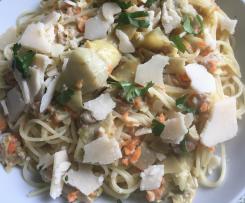 Artischockenragout zu Nudeln