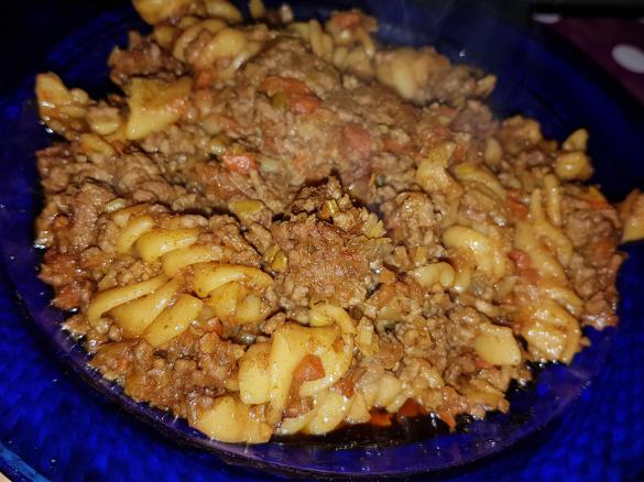 Nicokes leckere Chinesische gebratenen Nudeln mit Hackfleisch