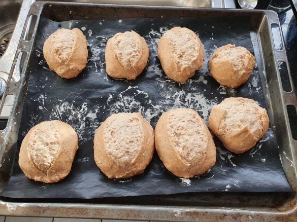 Haferflockenbrötchen mit Dinkelmehl