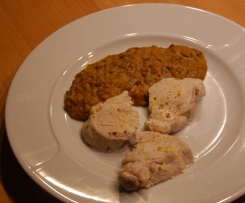 Lebkuchengewürz-Linsen-Gemüse mit Hühnchen