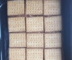 Keks Schnitten mit Nougat-Mandel-Creme