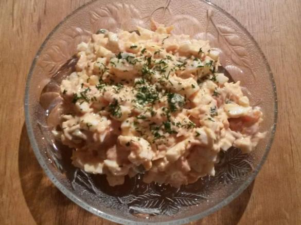 Variation von Eiersalat mit Stremel- Lachs
