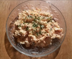 Variation von Eiersalat mit Stremel- Lachs