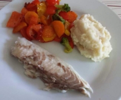 Dorade in Salzkruste mit Selleriepüree.    LOGI / Low Carb / SiS