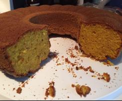 Variation Kürbis Nuss Kuchen - mit Kokosmehl und Xylit-Zucker