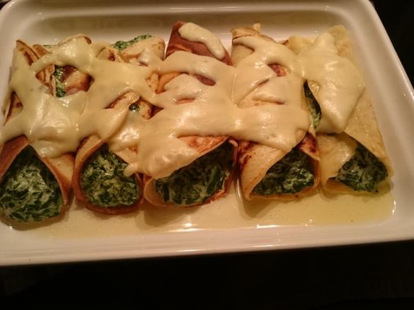 Variation Herzhafte Spinat-Ricotta-Pfannkuchen (vegetarisch)