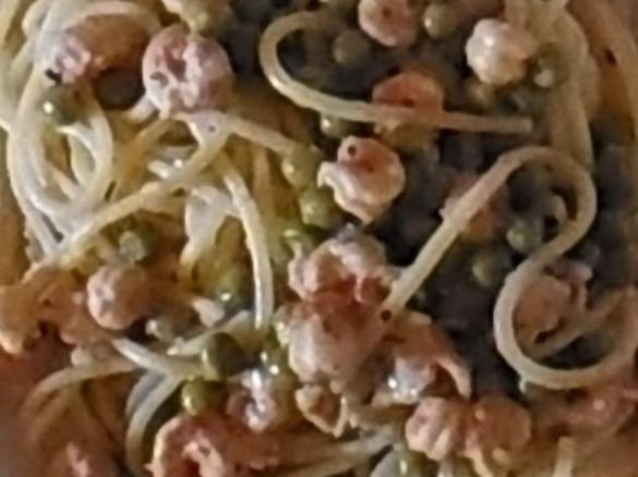 Spaghetti mit Krebsfleisch