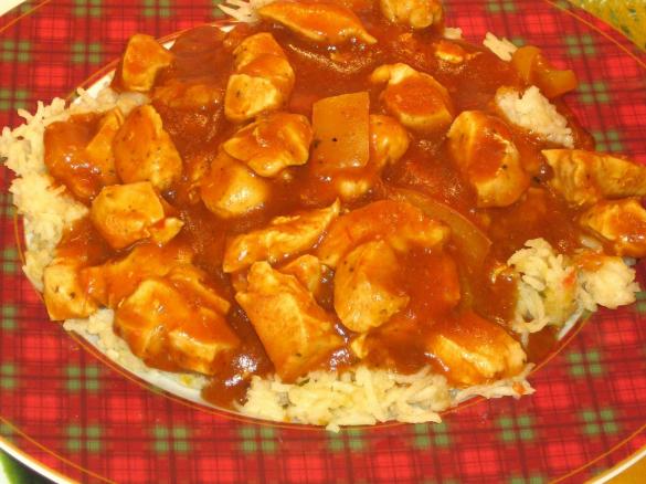 Schaschlik - Geflügel auf Reis