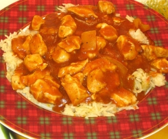 Schaschlik - Geflügel auf Reis