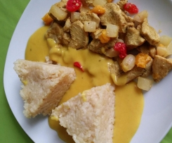 Hühnergeschnetzeltes mit fruchtiger Currysauce