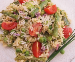 Reissalat mit Spargel