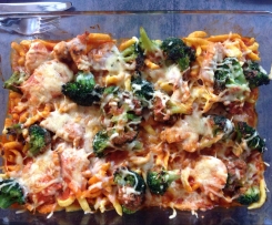 WW Spaghettigratin mit Spinat und Tomate