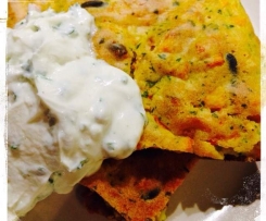 Kürbispfannkuchen mit PetersilienDip / Finessen 06/2012