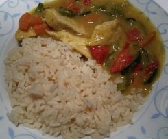 Variation von Curryhähnchen mit Reis (für WW Sattmachertage)