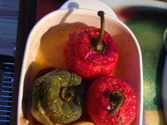 Variation von gefüllte Paprika mit Sauerkraut und Feta