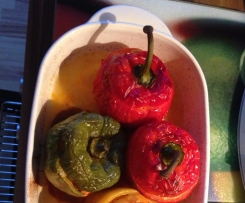 Variation von gefüllte Paprika mit Sauerkraut und Feta