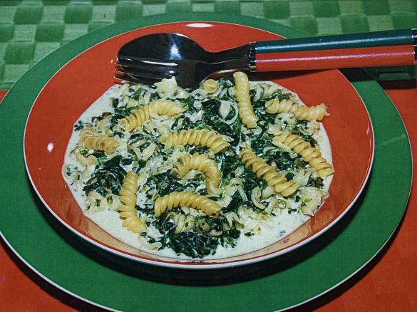 Spinat-Gorgonzola-Nudeln