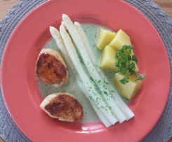Spargel mit Bärlauch-Käse-Soße