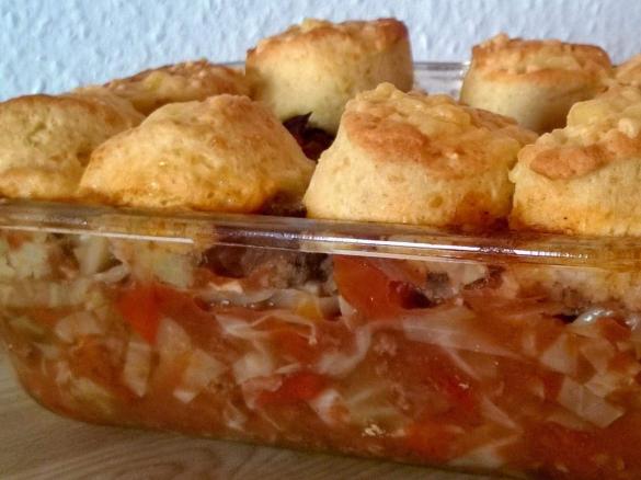 Irischer Cobbler mit Scones (Hack-Kohlauflauf)