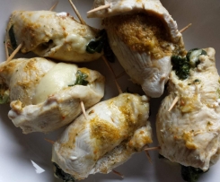 Hähnchenrouladen gefüllt mit Spinat