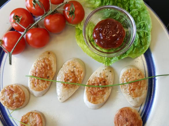 Gerrys einfache bayrische Kartoffelsuppe mit gebratenen Weißwurst-Radln