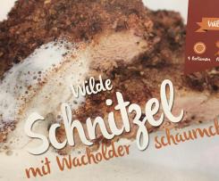 Wilde Schnitzel mit Wacholderschäumchen (Reh, Rehkeule, Wild)