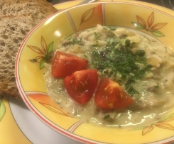 Champignonrahmsuppe mit Maultaschen