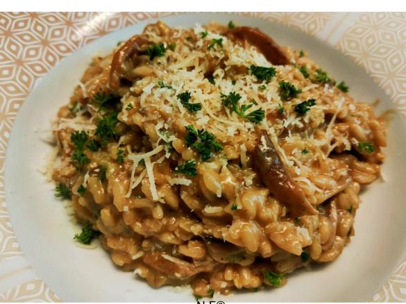 Kräuterrisotto mit Champignons -Schnelles Essen -