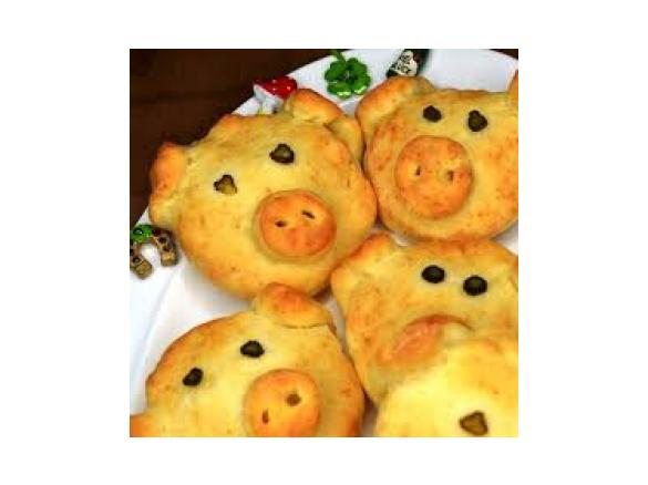 Glücksschweinchen für das Silvesterbuffet deftig
