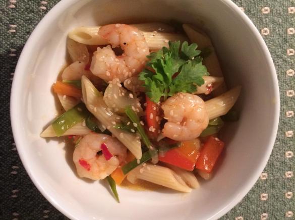 Asia Garnelen mit Glasnudeln