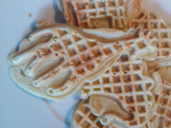 Bananenwaffeln mit wachteleier