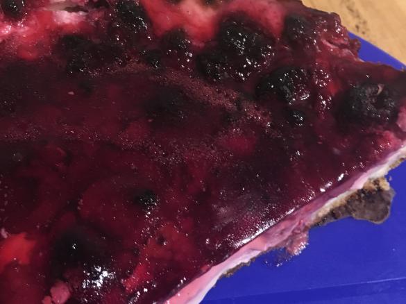 Pudding Schmandkuchen mit Himbeeren