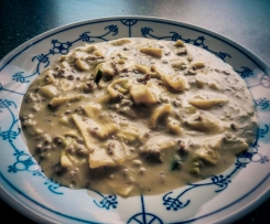Hackfleisch-Käse-Lauch Suppe