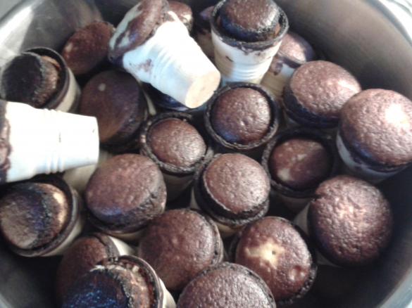 Marmormuffins im Waffelbecher