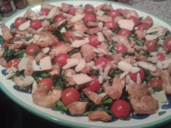 Hähnchen-Blattspinat-Salat