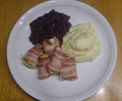 Schinkenhähnchen mit (Weihnachts)rotkohl und Kartoffelpüree