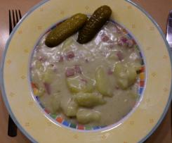 Béchamelkartoffeln mit angebratener Salami