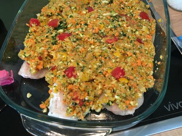 Fischfilet mit Gemüsehaube