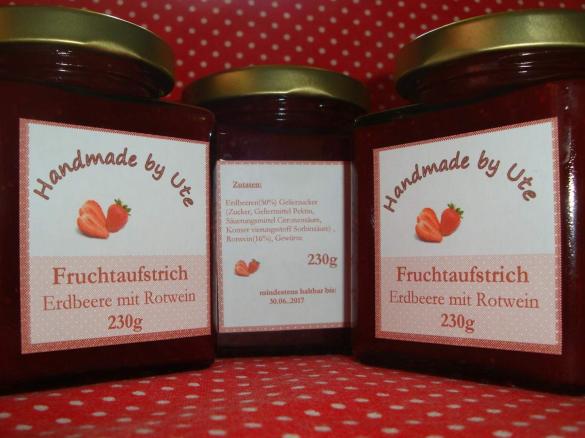 Fruchtaufstrich Erdbeere mit Rotwein